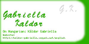 gabriella kaldor business card
