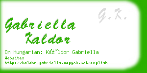 gabriella kaldor business card